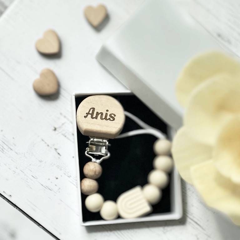 Succhiotti & catenelle porta ciuccio: Nuggikette personalisiert "RAINBOW" – Usato da Glis venduto da KubEmma.ch 2
