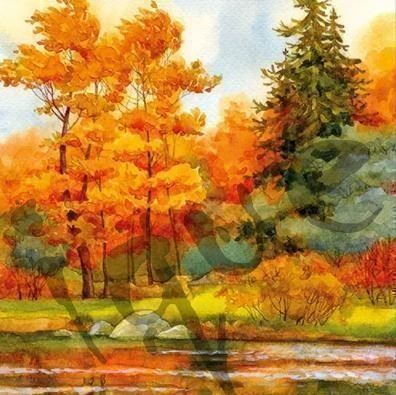 Tovaglioli: Serviette forest lake (1444) 2Stk. – Nuovo (secondo la descrizione) da Schlatt TG venduto da kreativ-atelier