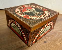 Antike alte Blechdose GUALLINI BISCUITS WALLISELLEN W. Tell
