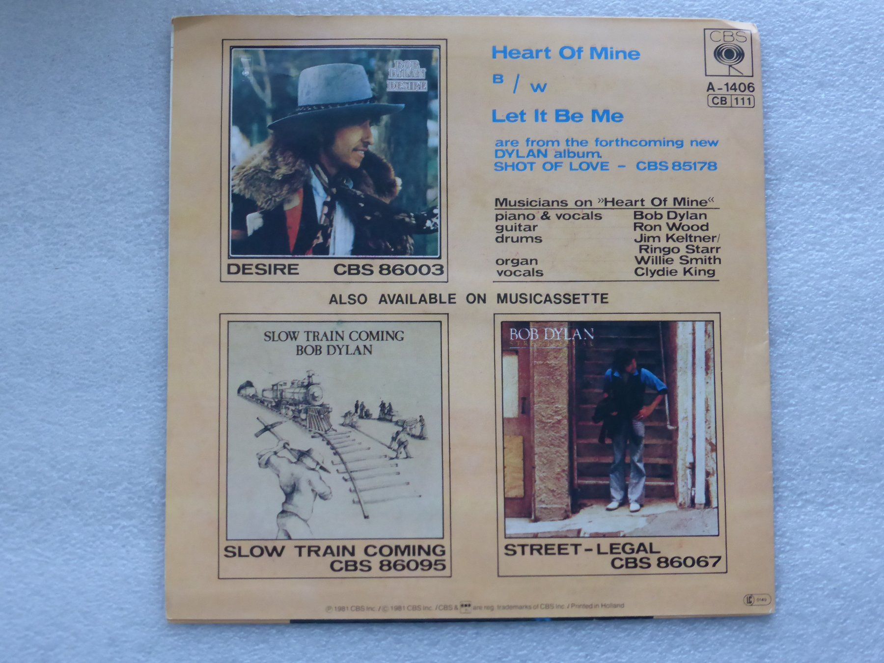 Dischi in vinile: Vinyl Single   BOB DYLAN – Usato da Küssnacht am Rigi venduto da Mondkinder 3