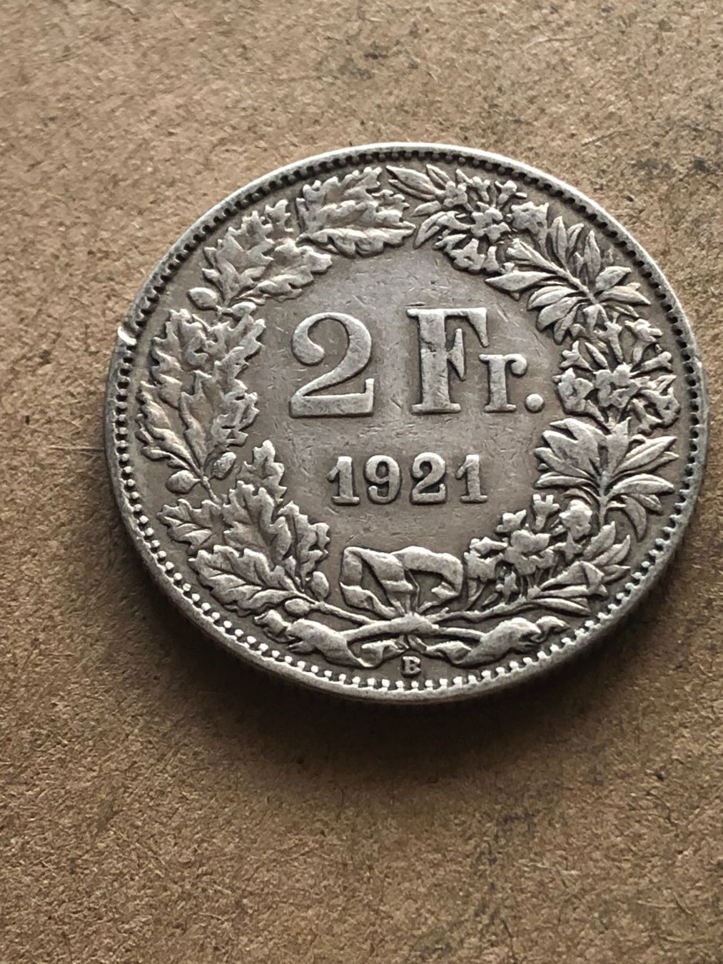 Alle Münzen: 2 Fr. 1921 – Gebraucht aus Schötz von Odpa