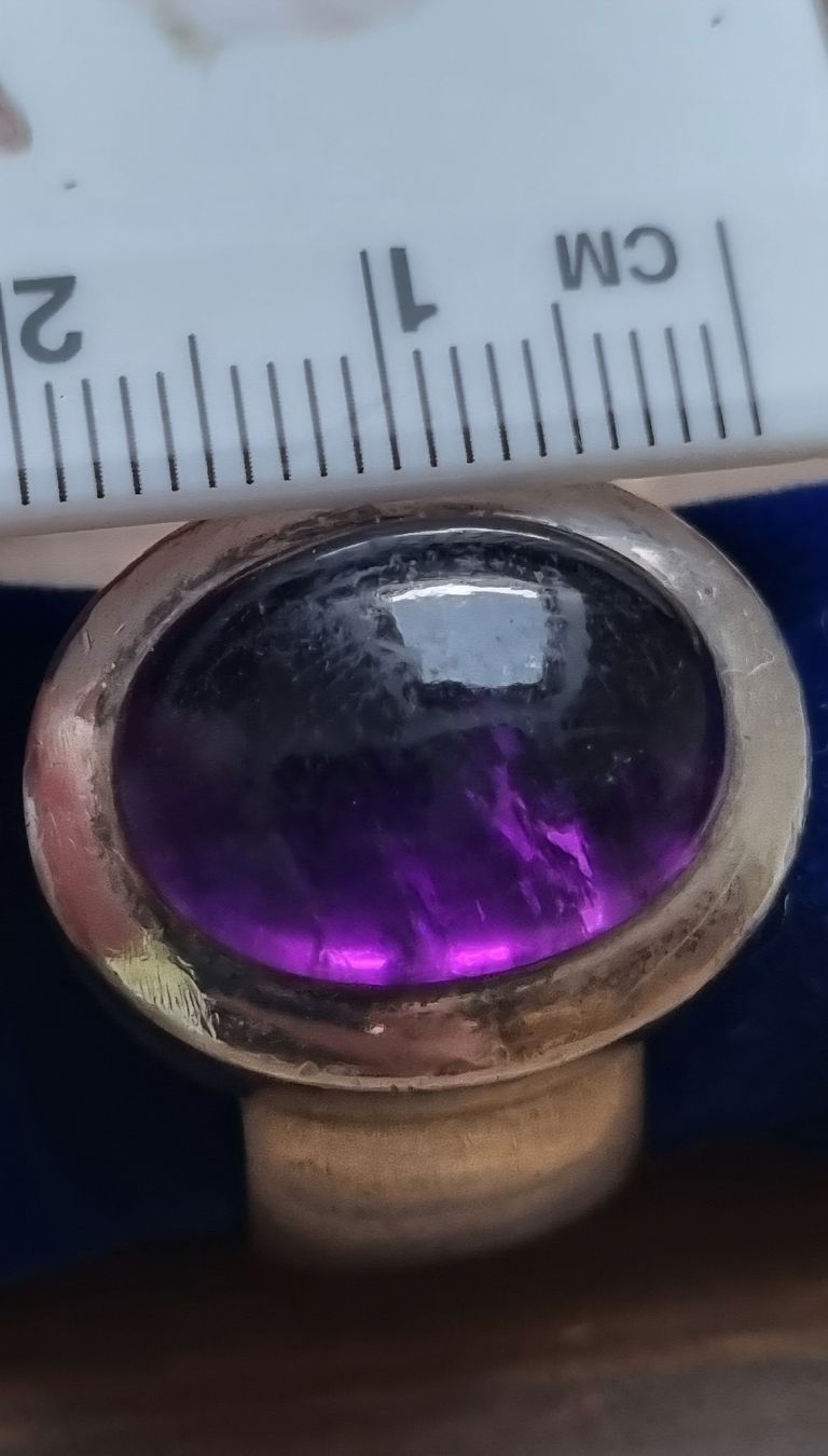 Anelli: Massiver Silberring 925 handgeschmiedet mit Amethyst – Usato da unterägeri venduto da ursiou 4