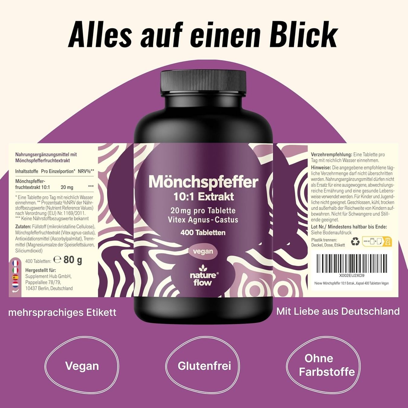 Lebensmittel & Spezialitäten: Mönchspfeffer 20mg 400 Tabletten Agnus Castus – Neu und originalverpackt aus Suhr von SchnapperCH 4
