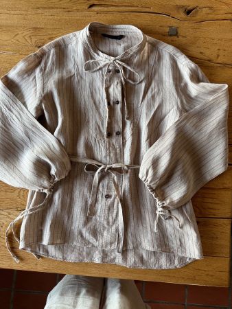 Schöne Leinen-Bluse, ZARA, gestreift Gr. S neuwertig!!