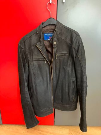 Veste en cuire italienne noire L
