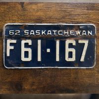🇨🇦 1962 Vintage Autoschild, Saskatchewan F61-167 - Kanada 