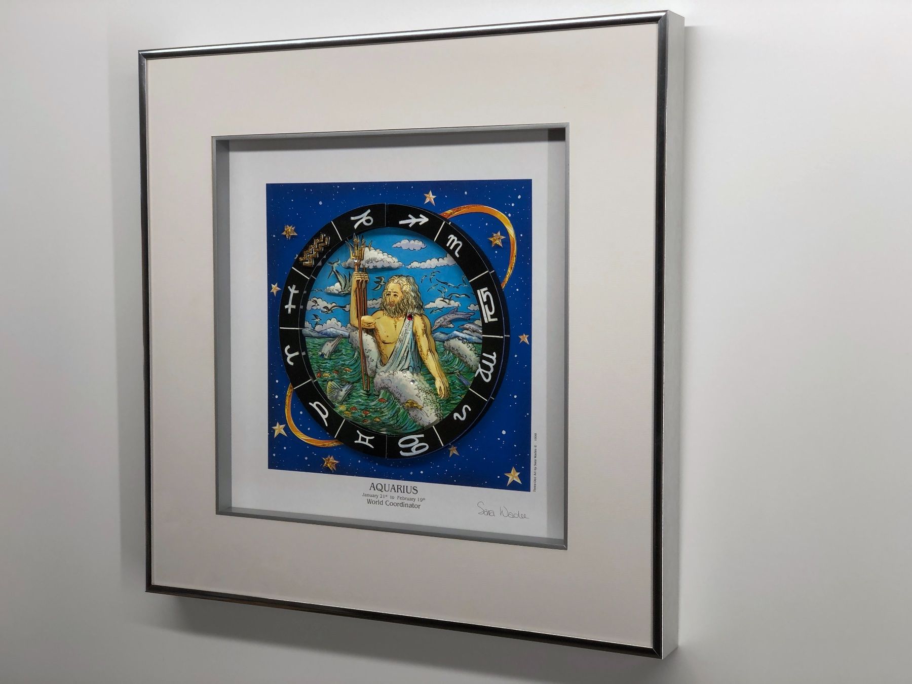 Dipinti: 3D Bild / Sternzeichen Wassermann / 40x40cm - Silber – Nuovo e nell'imballaggio originale da Bergdietikon venduto da Garak 3