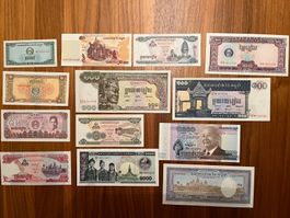 Kambodscha/Cambodia set 27 Banknoten fast alle Bankfrisch