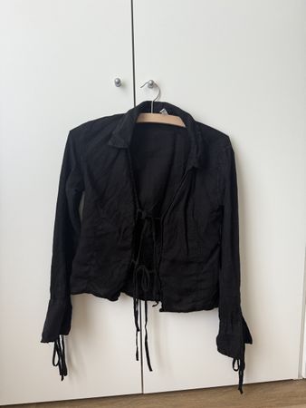 Damen Leinen Bluse schwarz Grösse S, neu