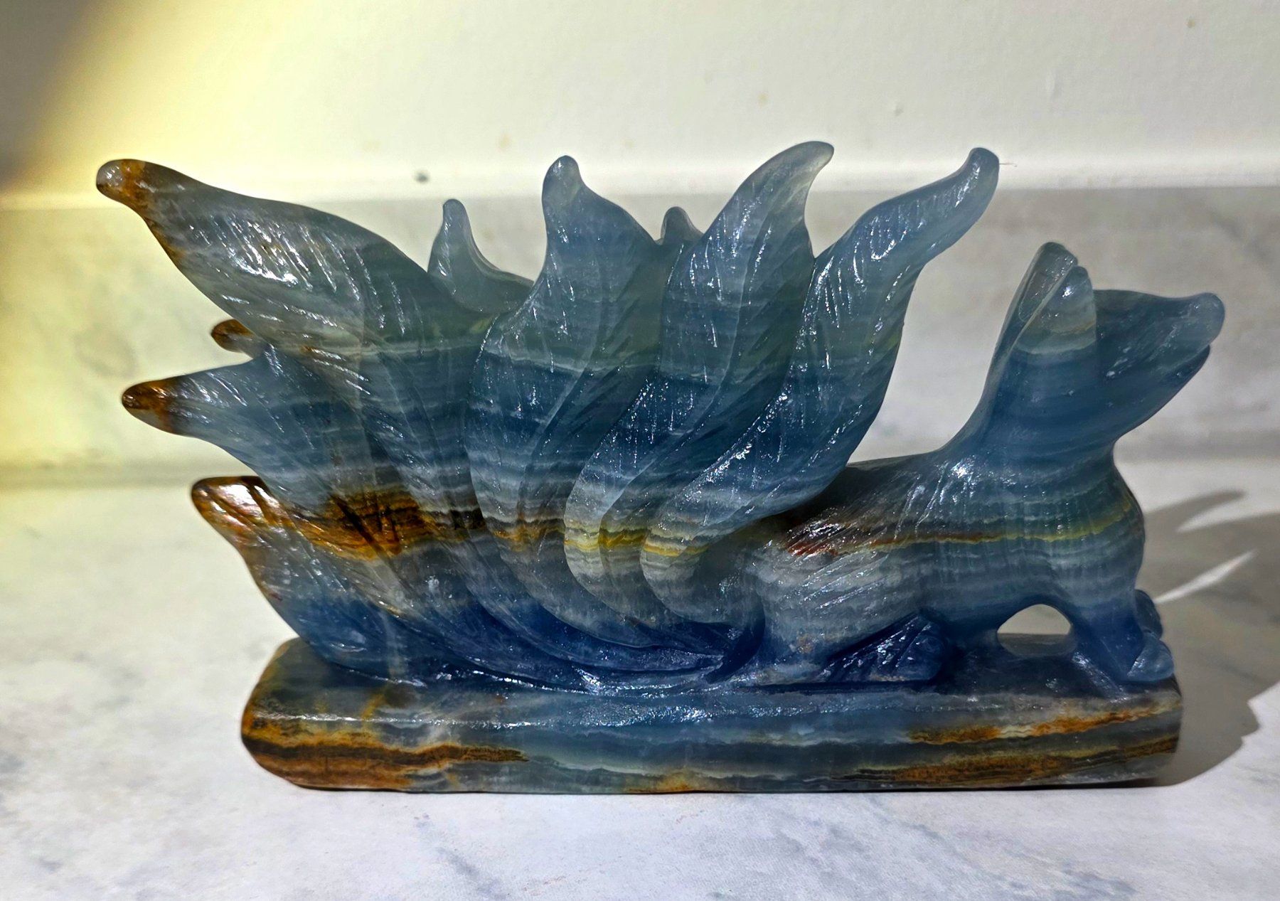 Minerali & Pietre curative: Blauer Onyx Fuchs B 500g – Nuovo e nell'imballaggio originale da Matzingen venduto da Shay_Crystalz