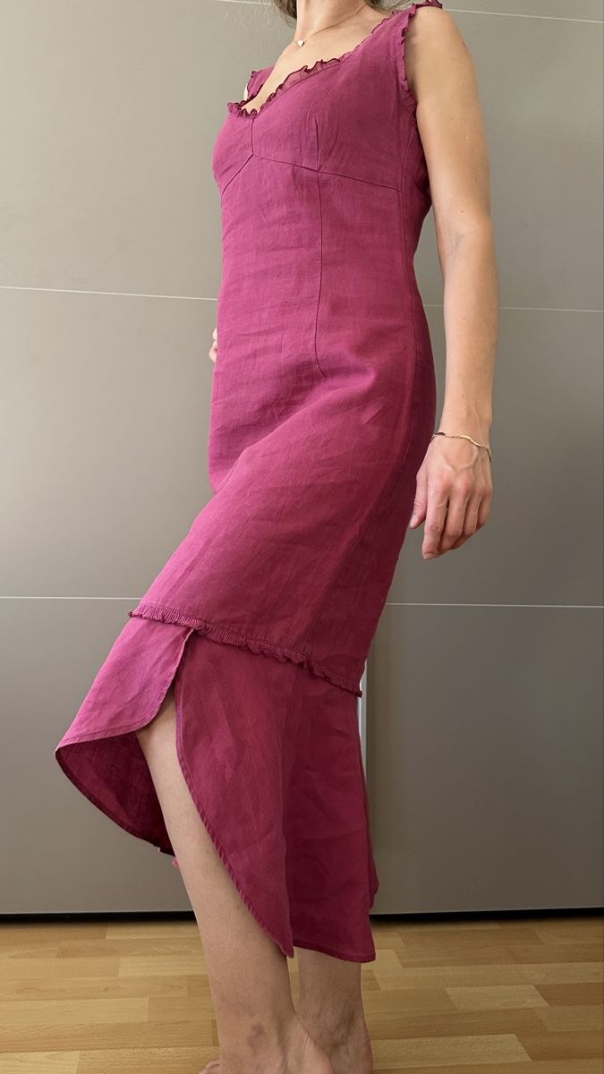Vestiti: Robe 1.2.3 rose fuchsia lin taille 36 – Usato da Vuippens venduto da ale_6gkb