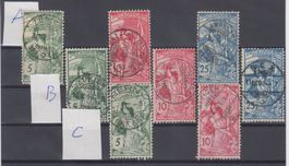 Timbres UPU 1900 77 - 79 belles oblitérations
