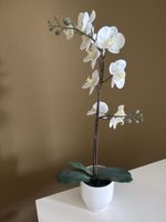 Künstliche Orchidee weiss mit Topf Dekoration neuwertig