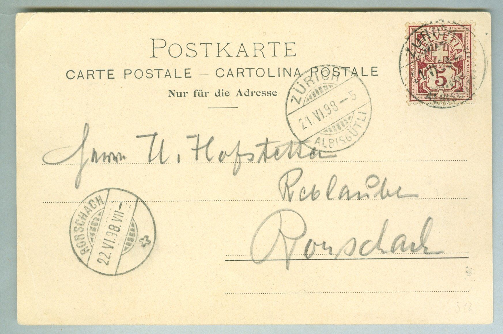 Alle Briefmarken: 1898 Schweiz Sonderstempel – Gebraucht aus Zürich von yago-rot