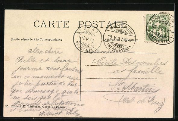 Cartoline postali: Saint-Aubin, Gesamtansicht der Ortschaft – Usato da Berlin venduto da bartko-reher 1