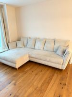 Ecksofa Cord beige mit Bettkasten – sehr guter Zustand