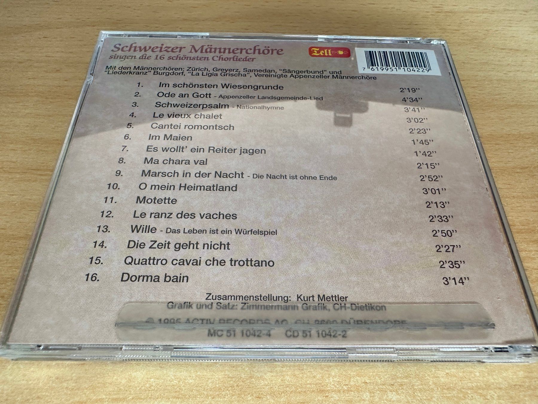 CD: Schweizer Männerchöre Singen Die 16 Schönsten Chorlieder – Usato da Rikon im Tösstal venduto da Alpenmutz 1