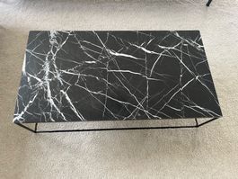 Marmortisch (Nero Marquina), schwarz/weiss