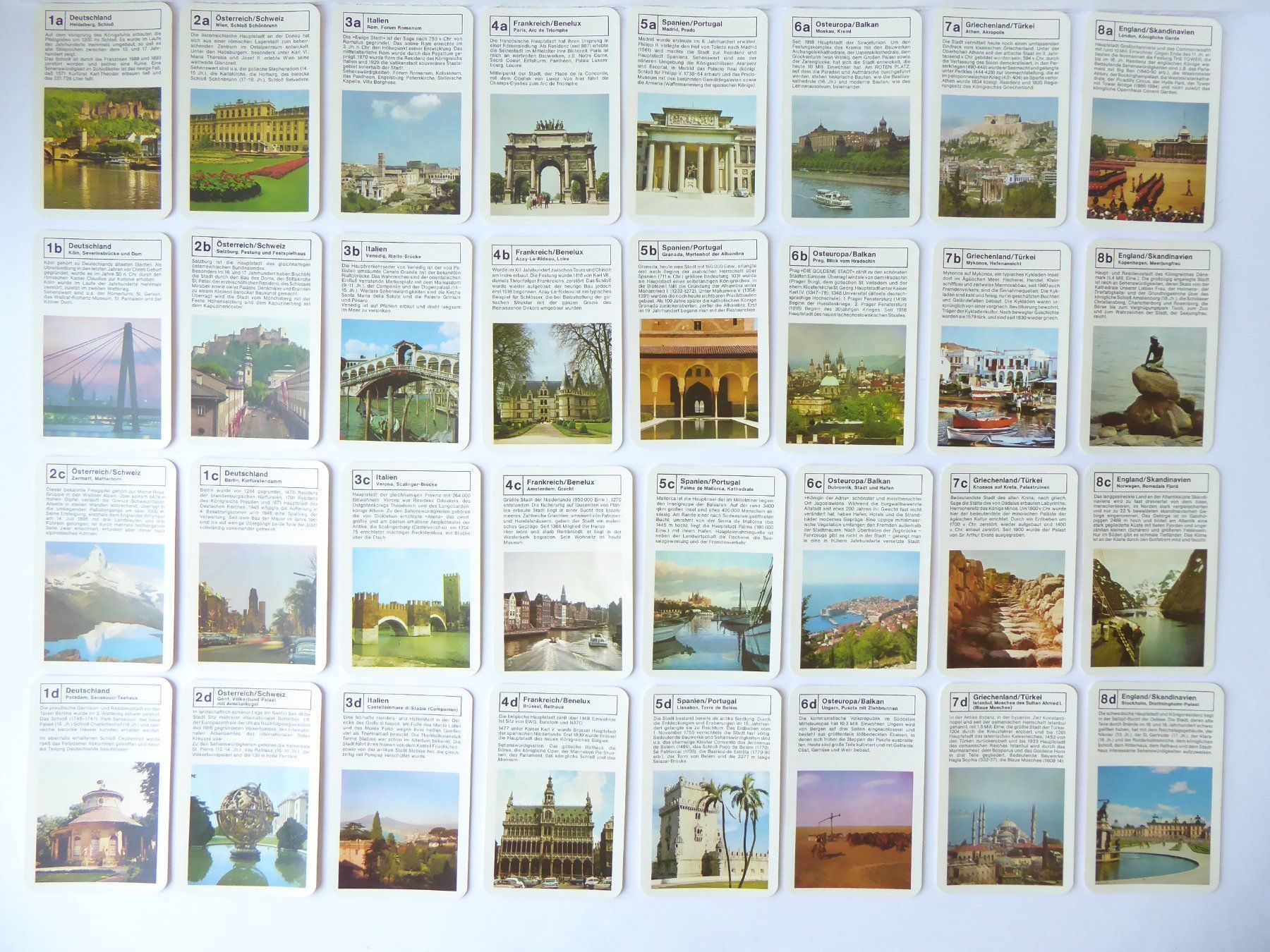 Giochi: Nostalgie Quartett Europa, 32 Spielkarten – Usato da Turbenthal venduto da Panau 1