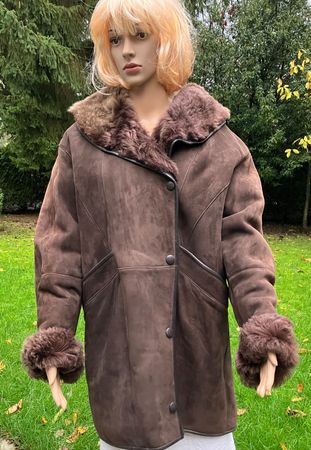 Manteau hiver femme Stéfano cuir Shearling fourré chaud