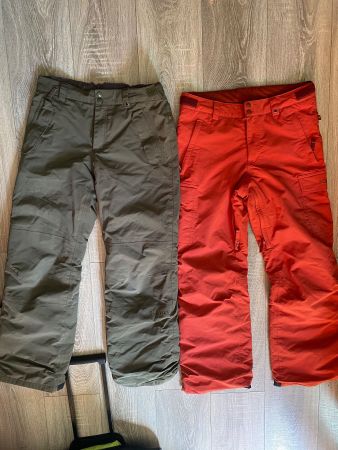 2x Burton Skihosen orange/oliv, Jr. XL (164-169)