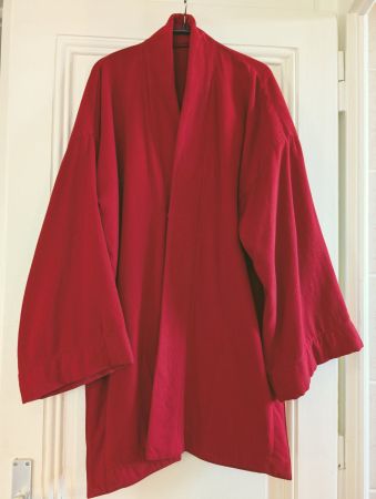 CHRISTA DE CAROUGE : Rare veste en cachemire rouge TU