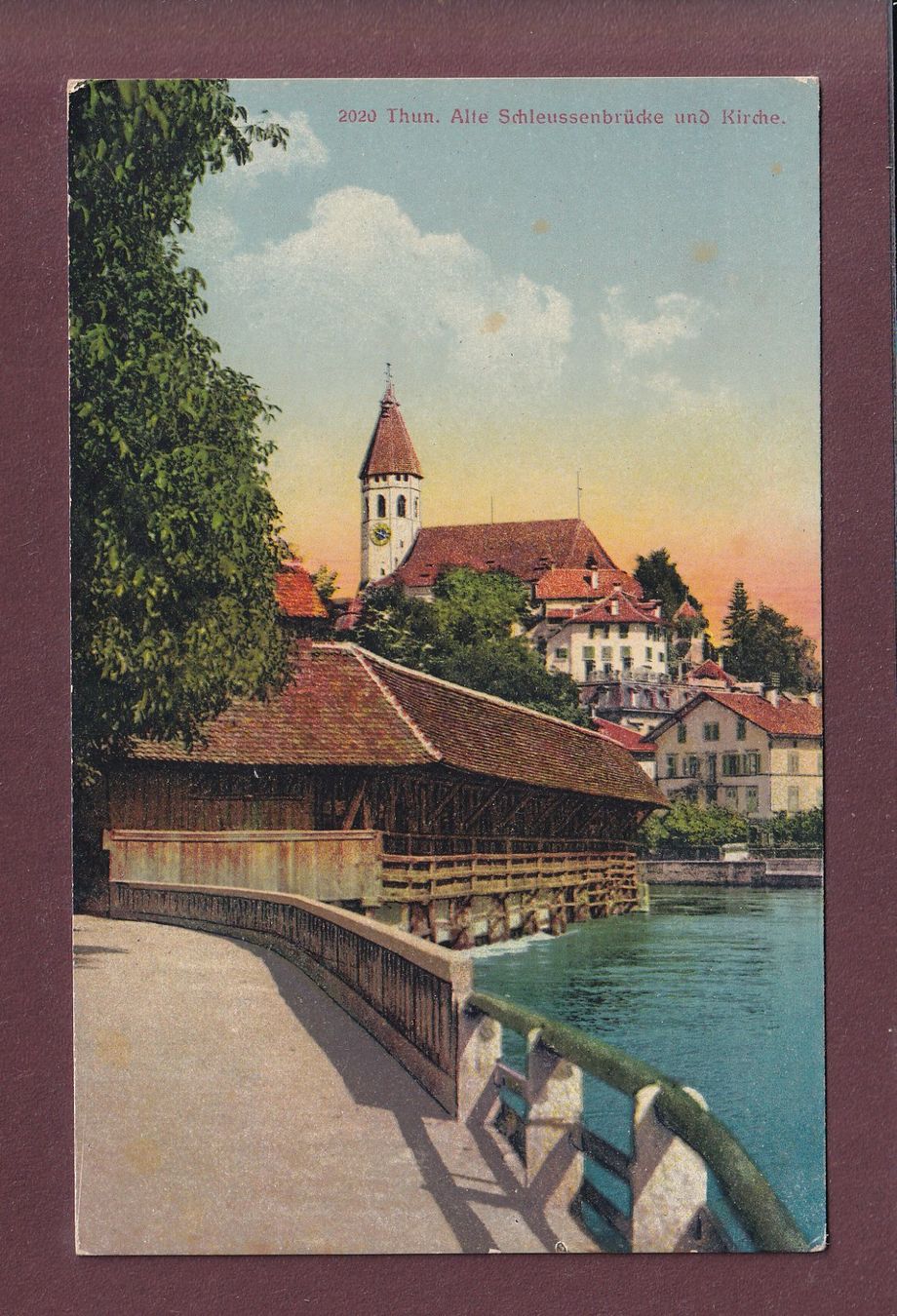 Cartoline postali: THUN - Alte Schleussenbrücke - Kirche – Usato da Pully venduto da nicecards
