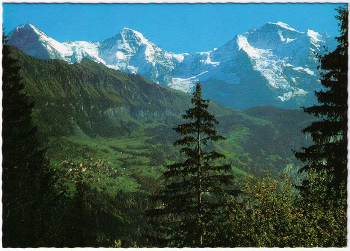 Ansichtskarten: Wengen -  Eiger, Mönche, Jungfrau – Gebraucht aus Binningen von Mountainrider