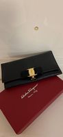 Salvatore Ferragamo Portemonnaie Kalbleder Schwarz