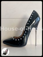 Escarpins Maiernisi 43 talon métal 17cm vinyl noir verni
