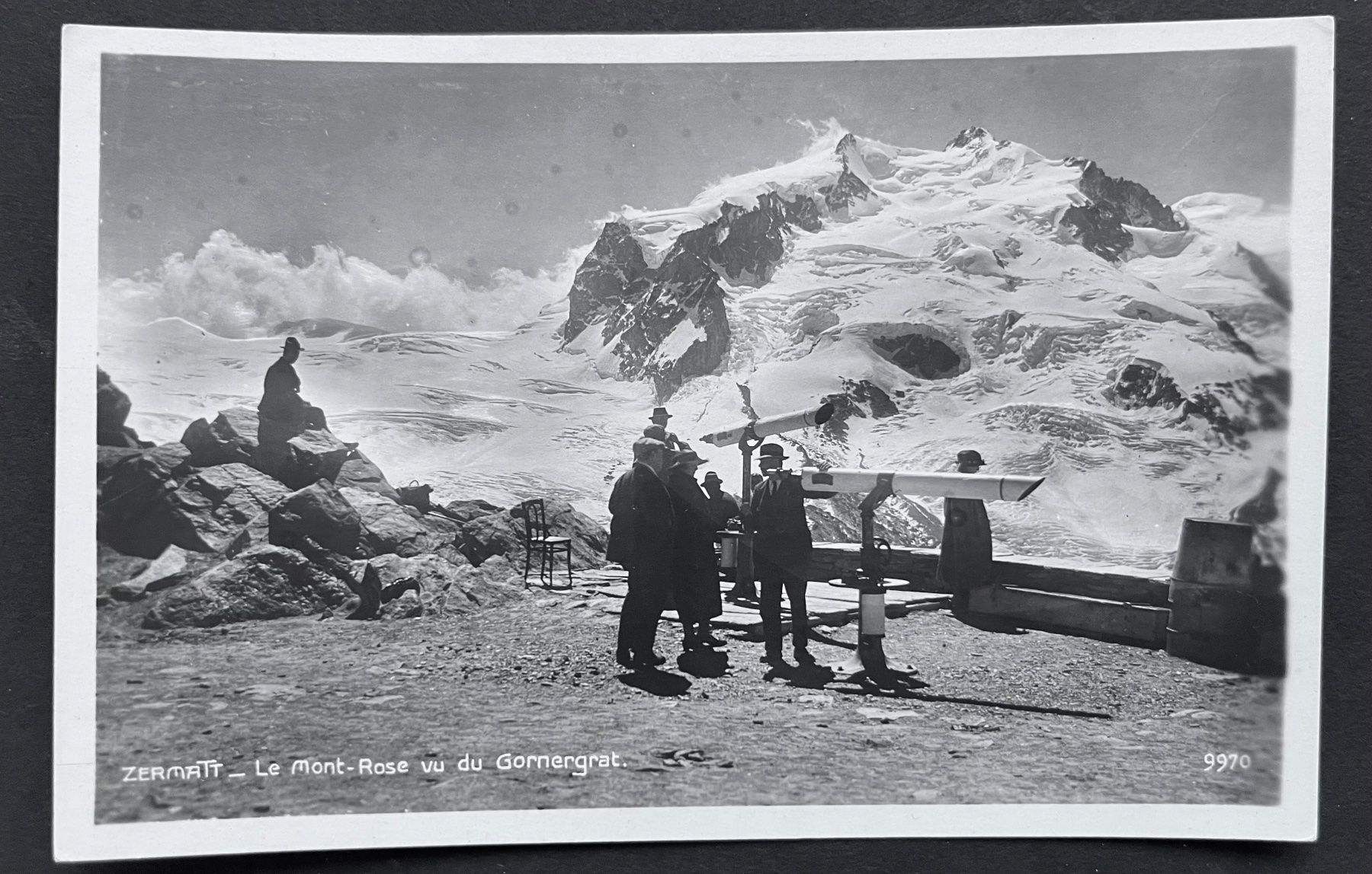 Cartoline postali: ZERMATT/ Le Monte Rosa vu du Gornergrat.ca. 1930 – Usato da Ostermundigen venduto da DaxKarten-75