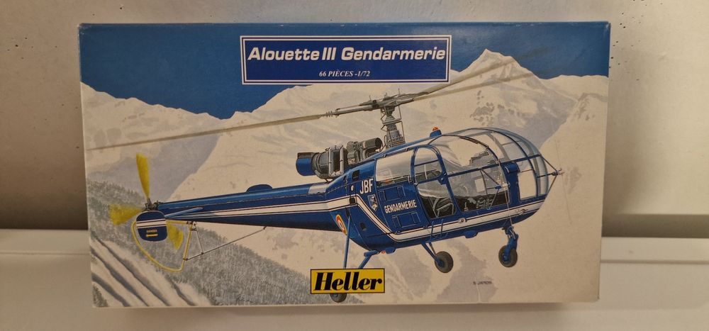 HELLER Modellbausatz SA Alouette III Gendarmerie Hubschrauber – Plastikmodell In Grau Zum Selberbauen