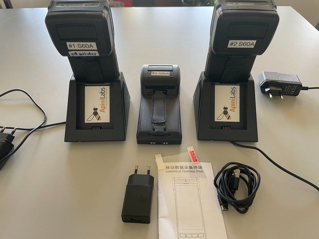 Honeywell Scanner: 3x Blovedream S60A PDA Scanner mit Drucker + 2 Cradles – Usato da Basel venduto da inf_qrv2 1