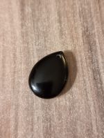 1 Anhänger aus schwarzem Achat, Tropfenform 25×18 mm
