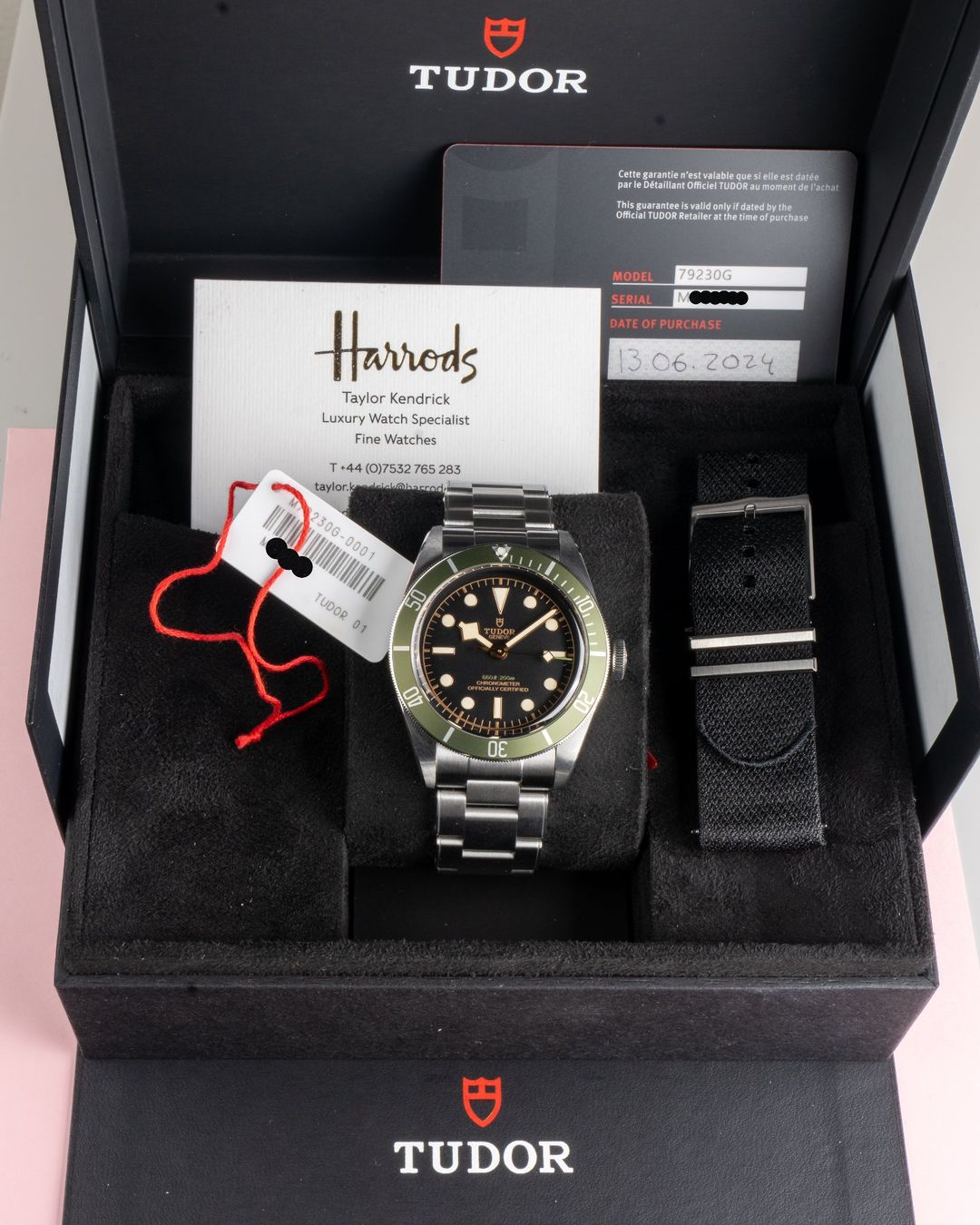 Tudor Orologi: Tudor Black Bay Harrods Exclusive ref 79230G, Box & Papers – Usato da Genève venduto da Prometheus_Watches 1