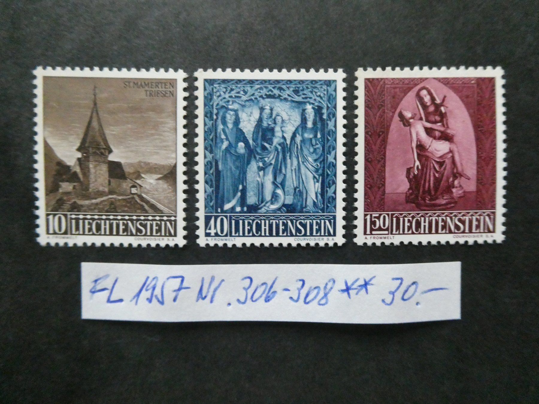 Tutti i francobolli: FL 1957 Nr. 306-308 postfrisch – Usato da Lausen venduto da Herbamare01