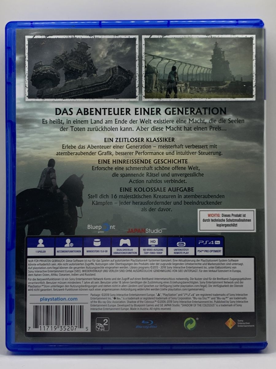Sony Giochi: Shadow of the Colossus - PS4 – Usato da Ostermundigen venduto da RG-Collector 1
