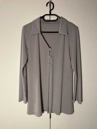 Hochwertige und elegante 90s Vintage Bluse grau-mint