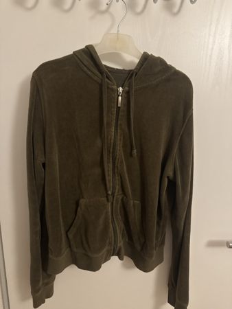 Trainerjacke Vintage Velours olivgrün Reissverschluss