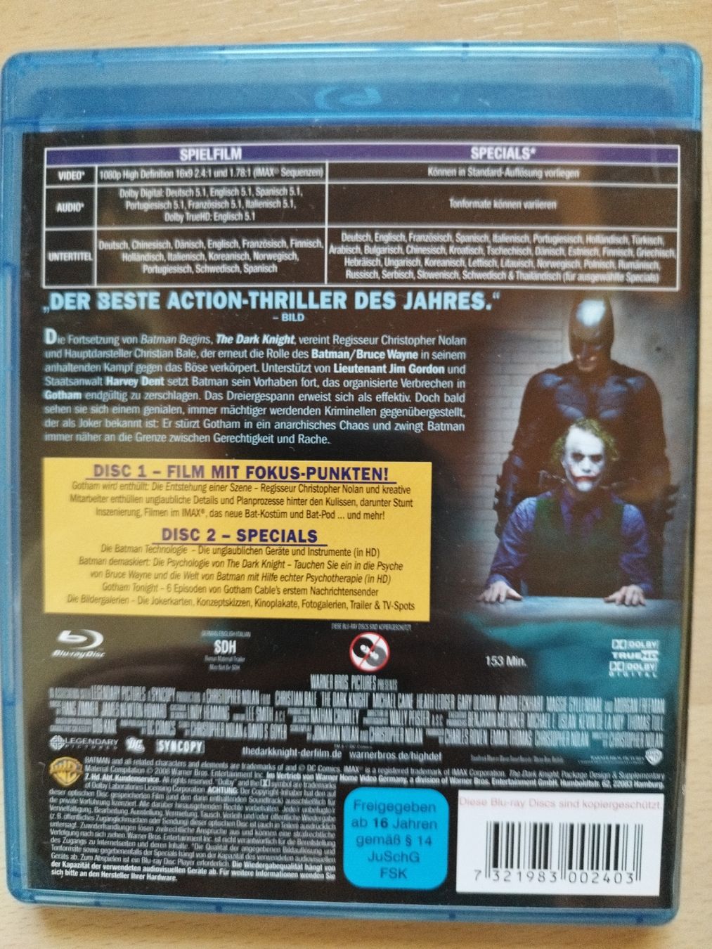 Tutti i DVDs: The Dark Knight - Blu-ray Special Edition – Usato da Rhäzüns venduto da Badihuelsa 1