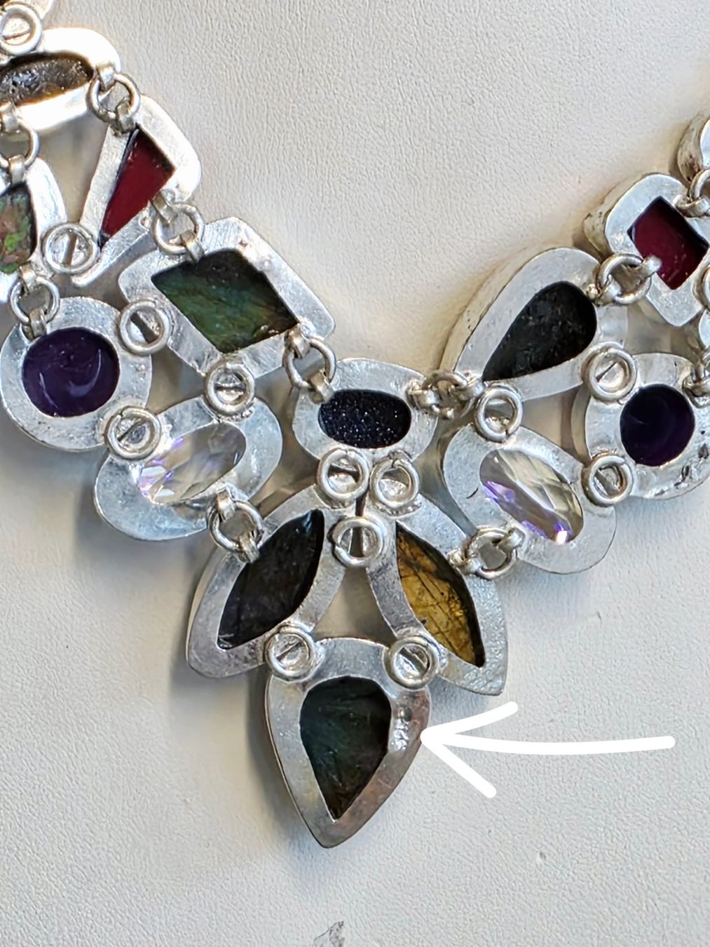 Catenine: Collier mit bunten Steinen in Silber neu – Nuovo (secondo la descrizione) da Zürich venduto da Bieter04 7