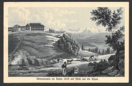 Solothurn Weissenstein im Jahre 1818 mit Blick auf die Alpen