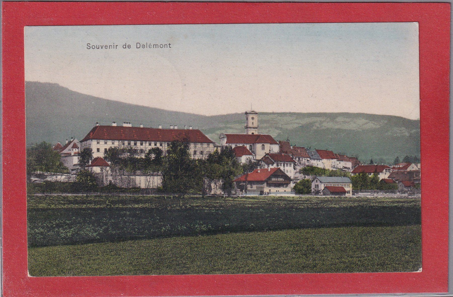 Ansichtskarten: Souvenir de Delémont - Color - 1911 – Gebraucht aus Orvin von Pyaeschli
