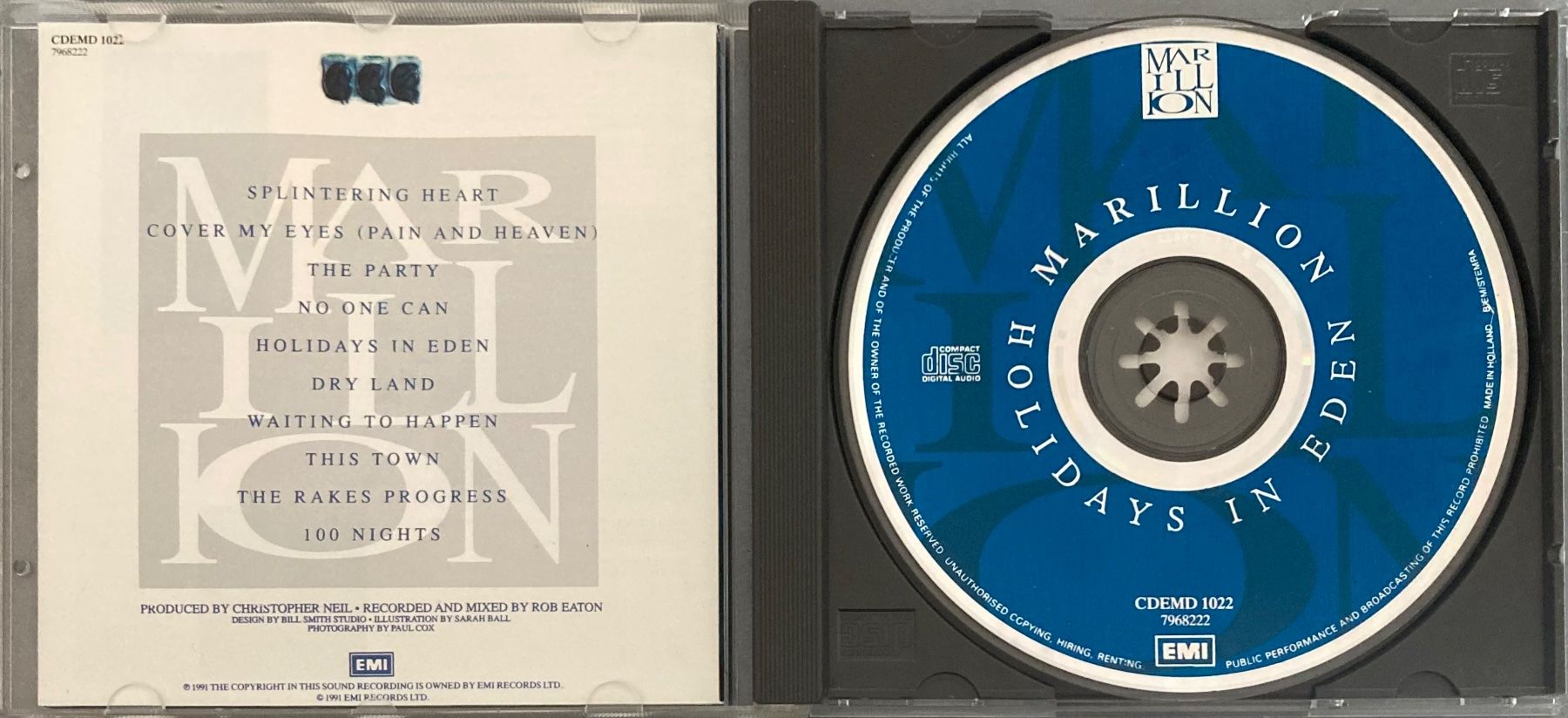 CD: MARILION - HOLIDAYS IN EDEN – Usato da Poliez-Pittet venduto da Newtown-Records 2