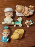 Lot 6 jouets vintage en gomme, pouet pouet squeak toys