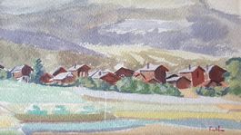 Aquarelle ancienne du Pays-d'Enhaut - signée Fust