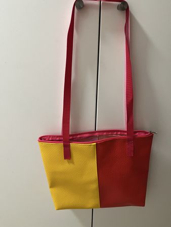 Sommer Tasche Shopper Handtasche Pink Gelb Rot Stoff Vintage