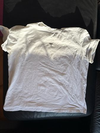 Cute White T-Shirt with Heart Detail , Size M