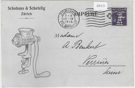 Schohaus & Schetelig Zürich 17.IV.1915