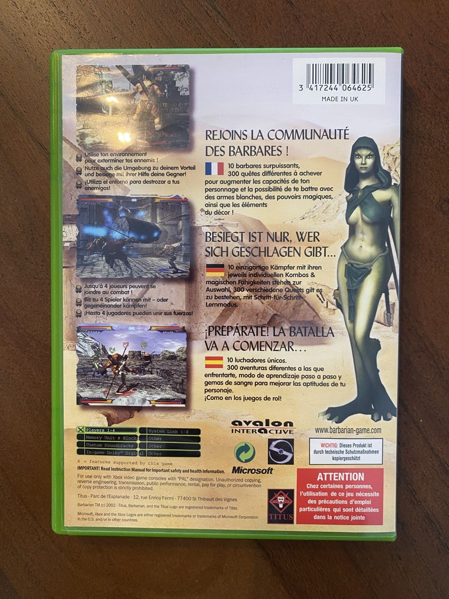Microsoft Giochi: Barbarian für Xbox – Usato da Thunstetten venduto da Virus_33 3